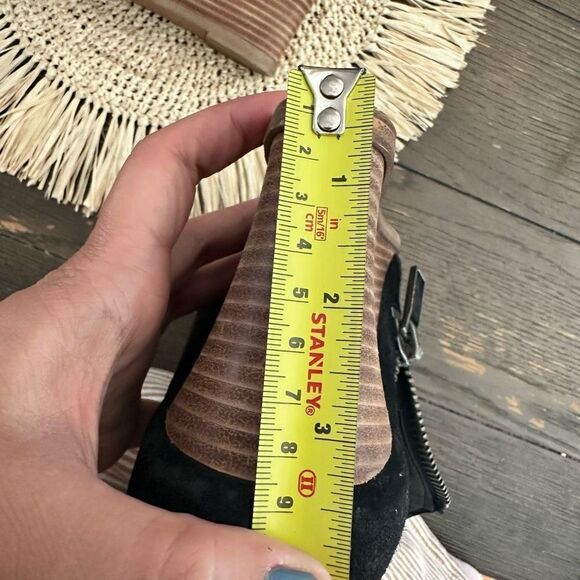 1. State Kaleb Wedge Womens Anke Bootie Black  Suede Low Cut Wedge Bootie 9M/40 - Picture 10 of 10